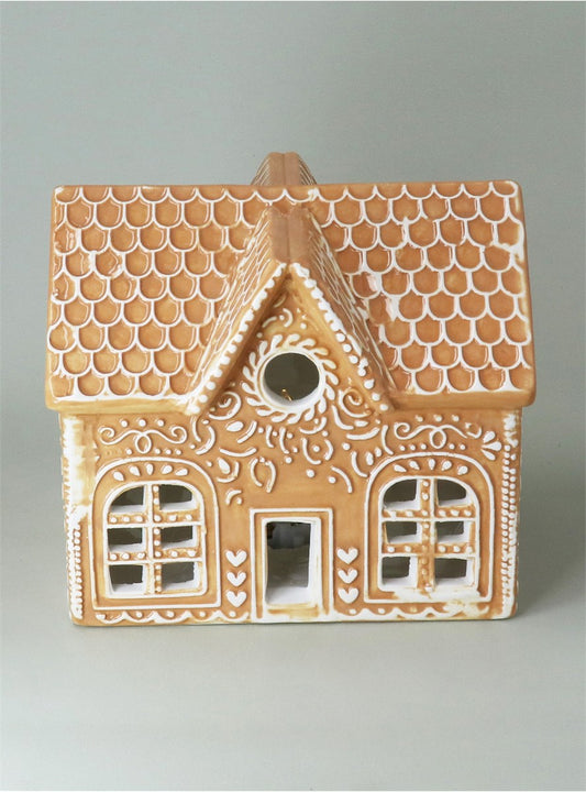 Ceramic LED Light Up Gingerbread Cottage