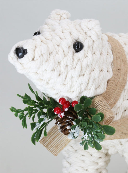 Twine Wrapped Polar Bear Ornament
