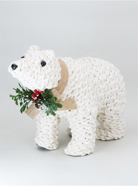 Twine Wrapped Polar Bear Ornament