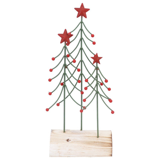 Trio of Trees on Log Tin Ornament 24cm