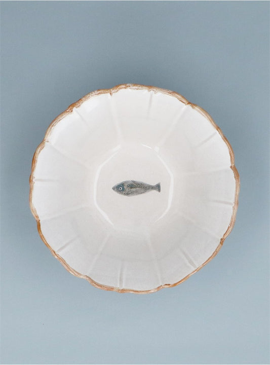 Fish Fluted Stoneware Bowl