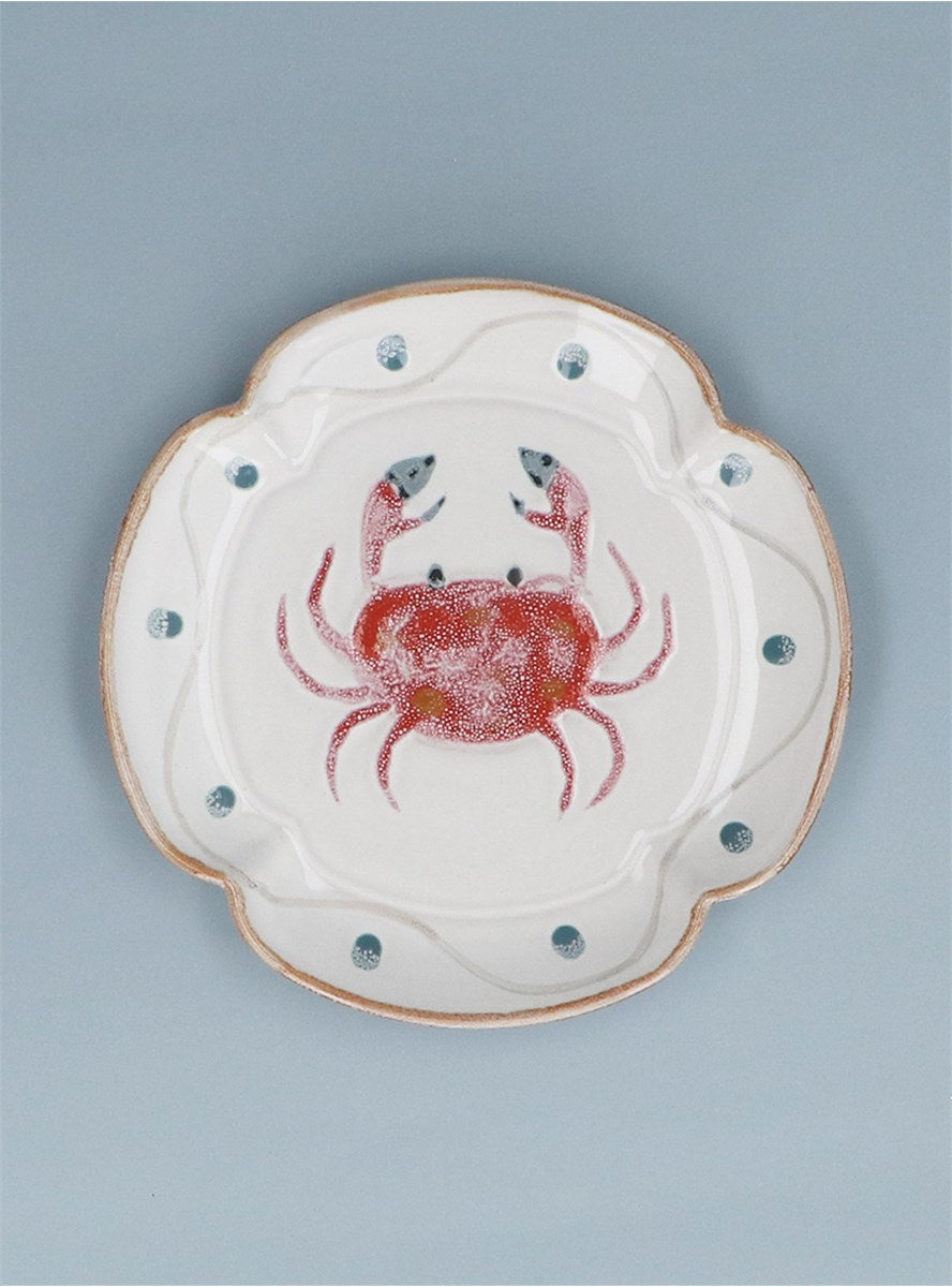 Crab Fluted Stoneware Plate
