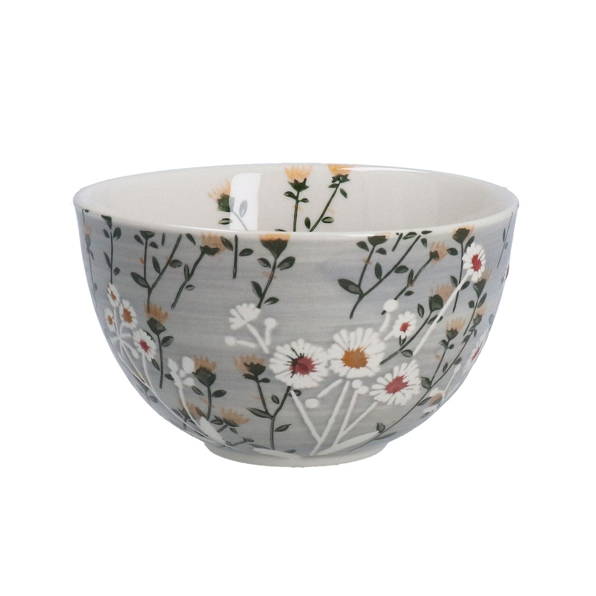 Grey Wild Daisy Stoneware Bowl|Small