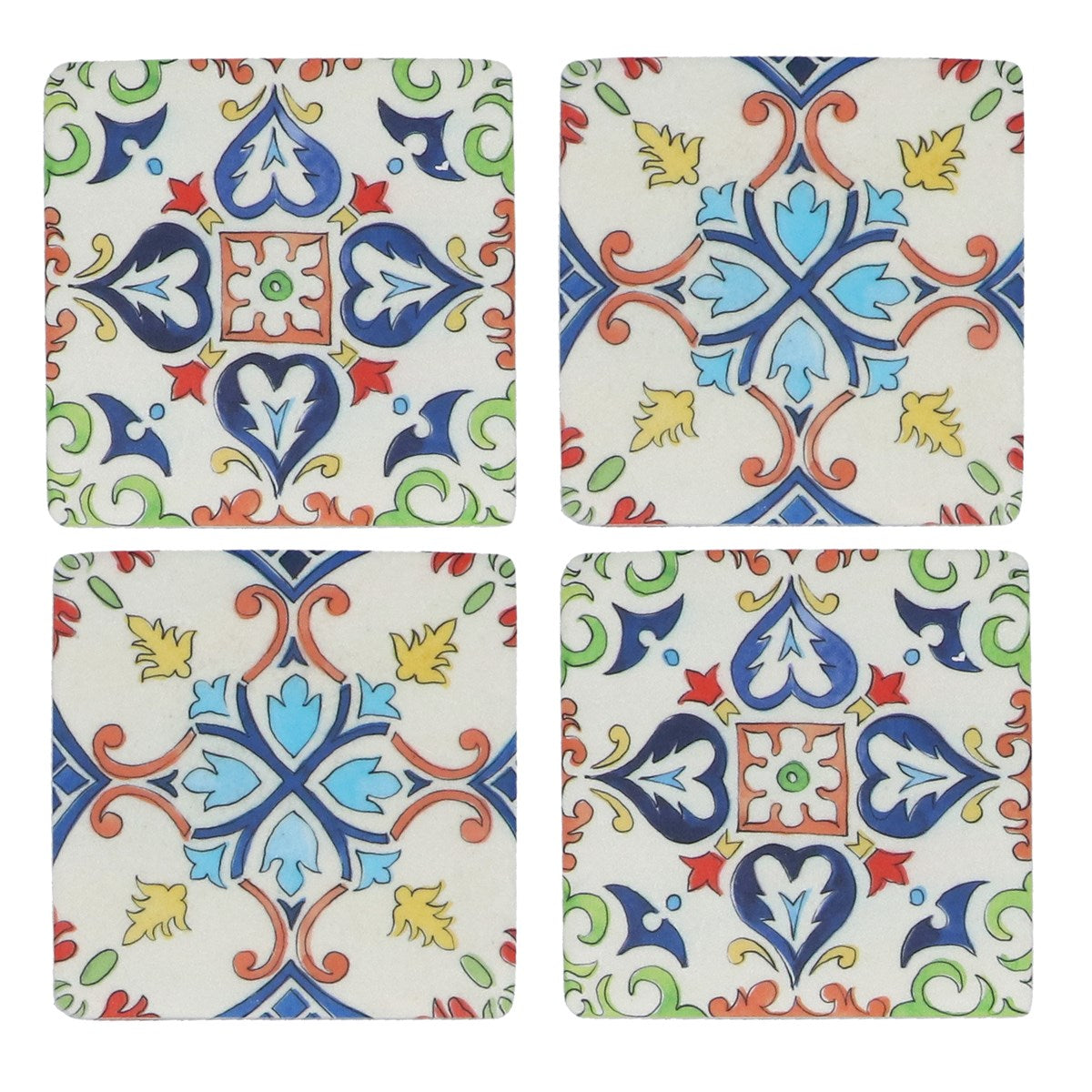 Primary Mosaic Design Resin Coaster