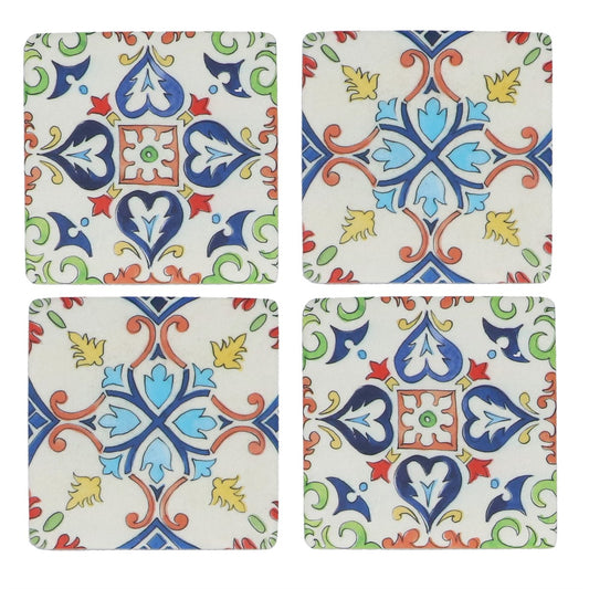 Primary Mosaic Design Resin Coaster