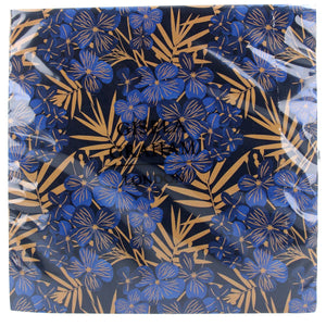 Blue/gold floral paper napkin pack/20
