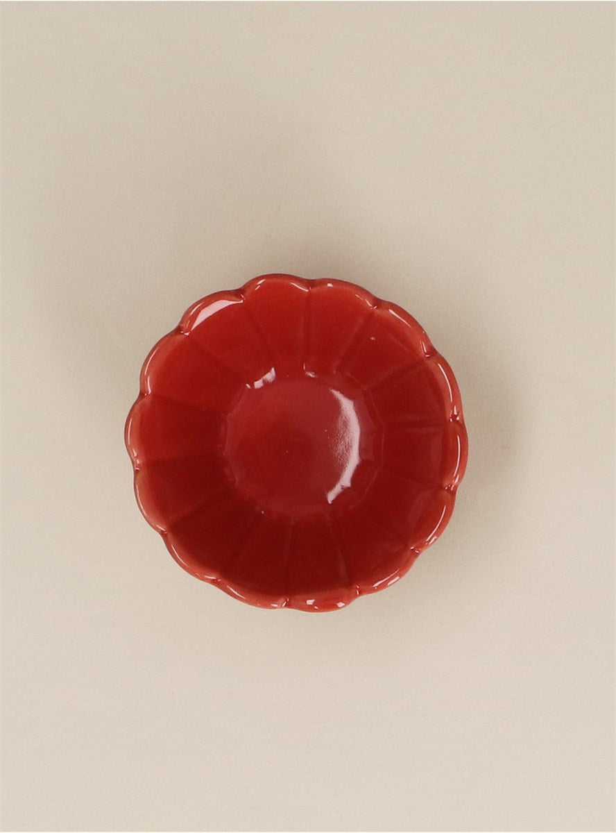 Burgundy Stoneware Fluted Mini Bowl