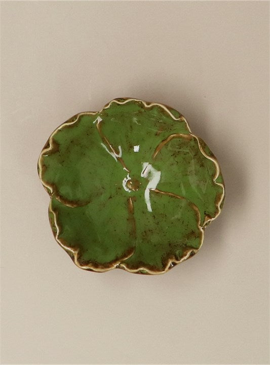 Green Reactive Stoneware Anemone Trinket Dish