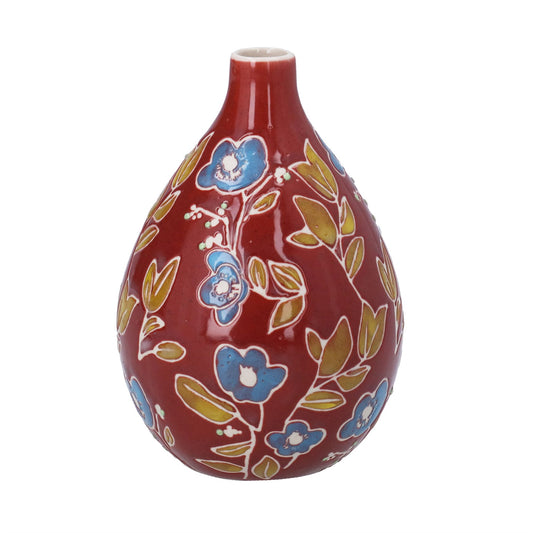 Decorative Vase | Burgundy Floral Pear