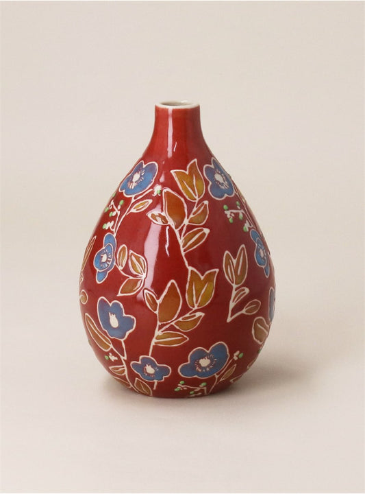 Decorative Vase | Burgundy Floral Pear