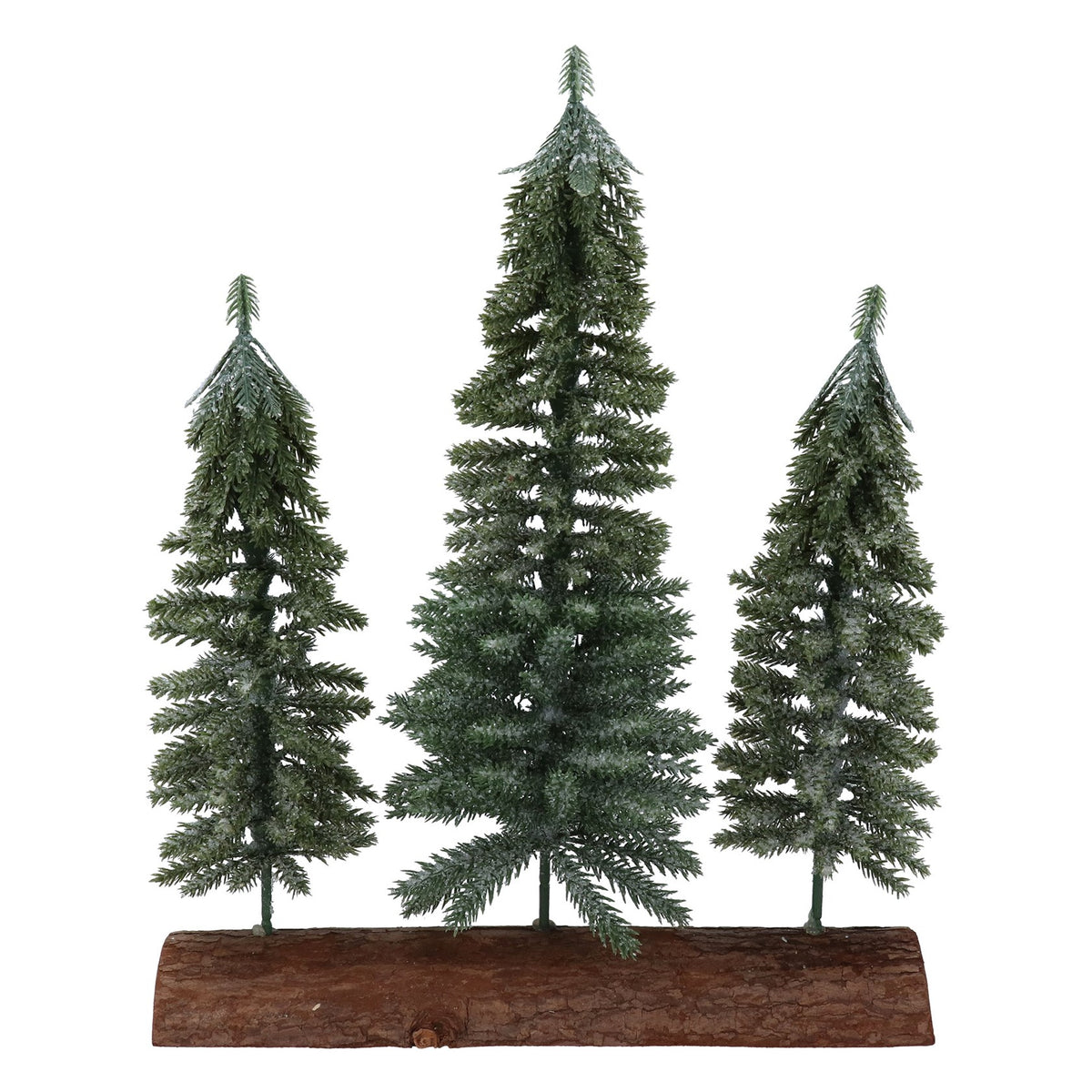Triple Tree Ornament On Log 34cm