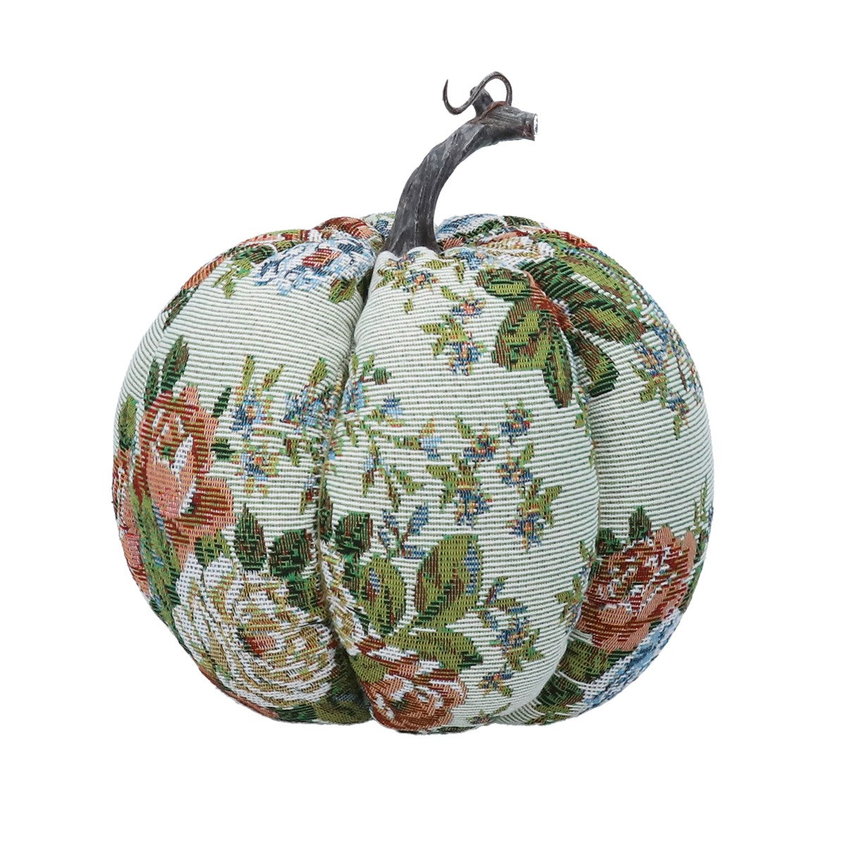 Autumn Rose Tapestry Pumpkin Ornament | 18cm