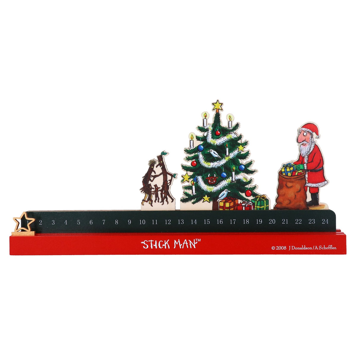 Countdown To Christmas Wood Ornament Stickman