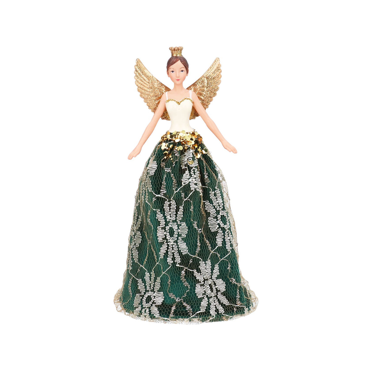 Resin/Velvet/Lace Fairy Tree Topper | Green