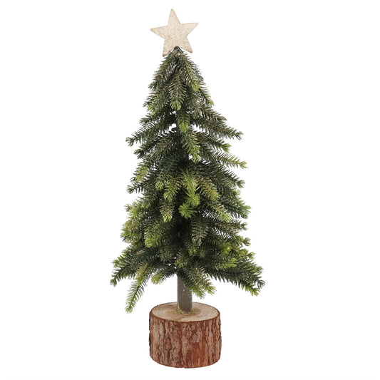 Bristle Tree  On Log with Star | 39cm