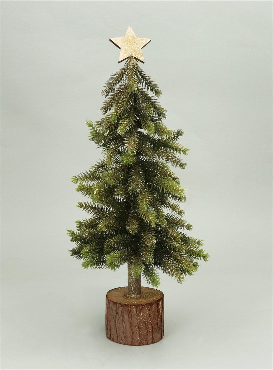 Bristle Tree  On Log with Star | 39cm