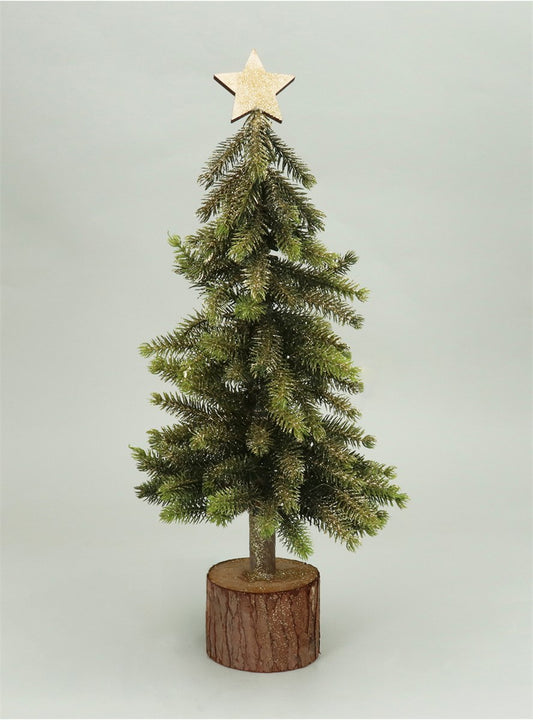 Bristle Tree  On Log with Star | 39cm