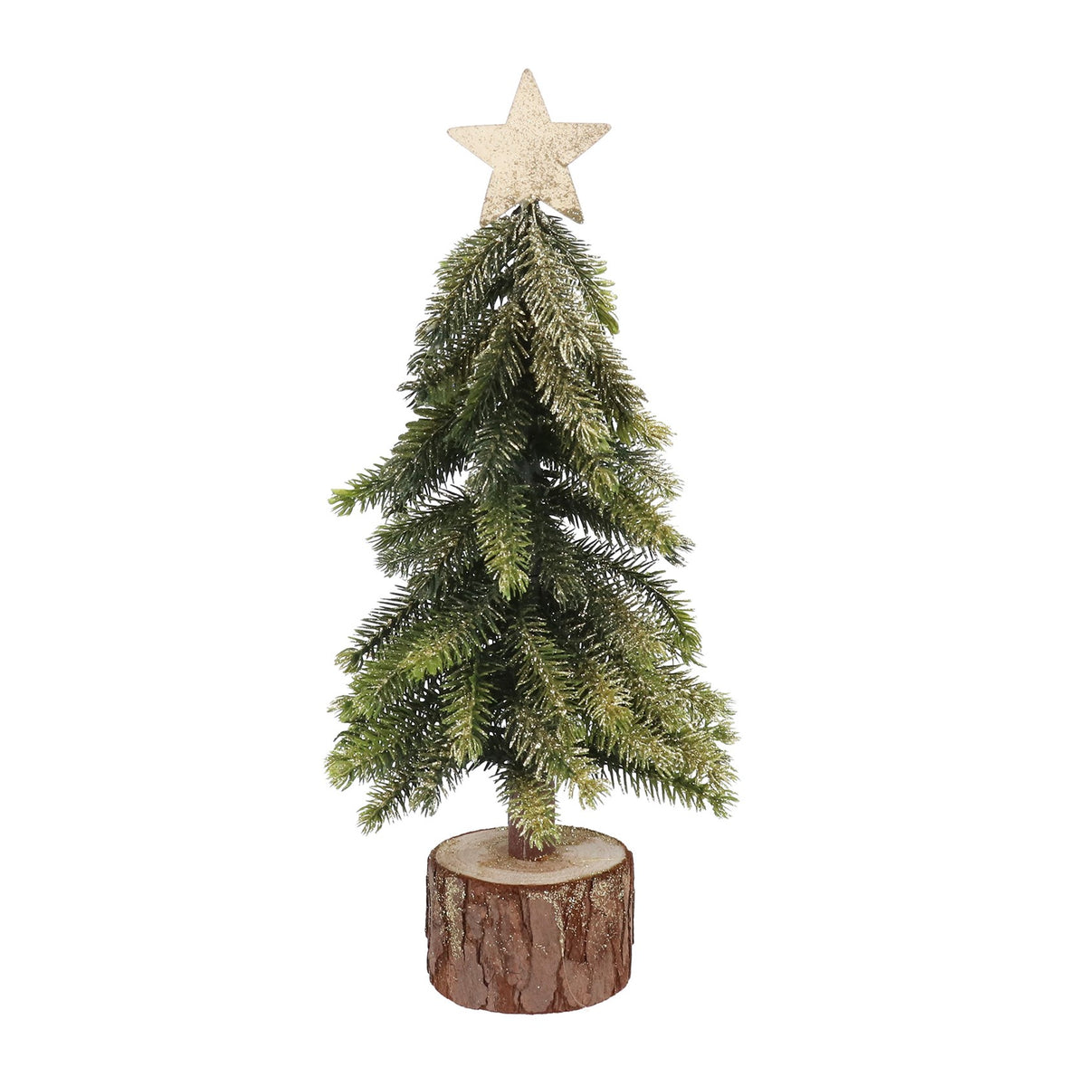 Bristle Tree - On Log with Star | 30cm