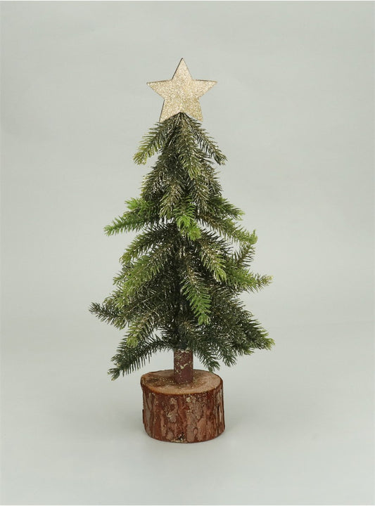 Bristle Tree - On Log with Star | 30cm