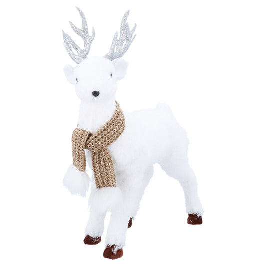 White Stag With Scarf | Fabric Ornament 42cm