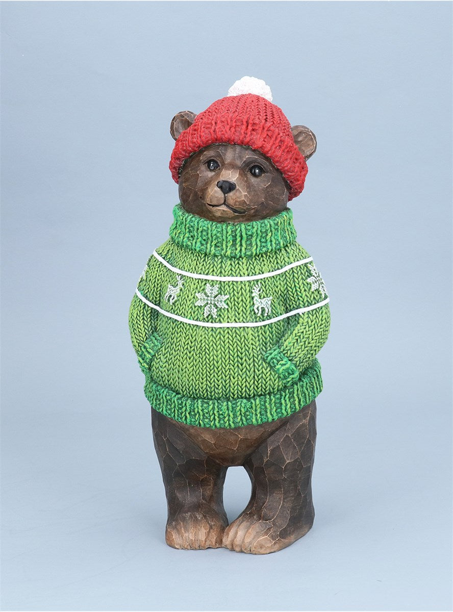 Ornament | Bear with Jumper & Hat | 28cm