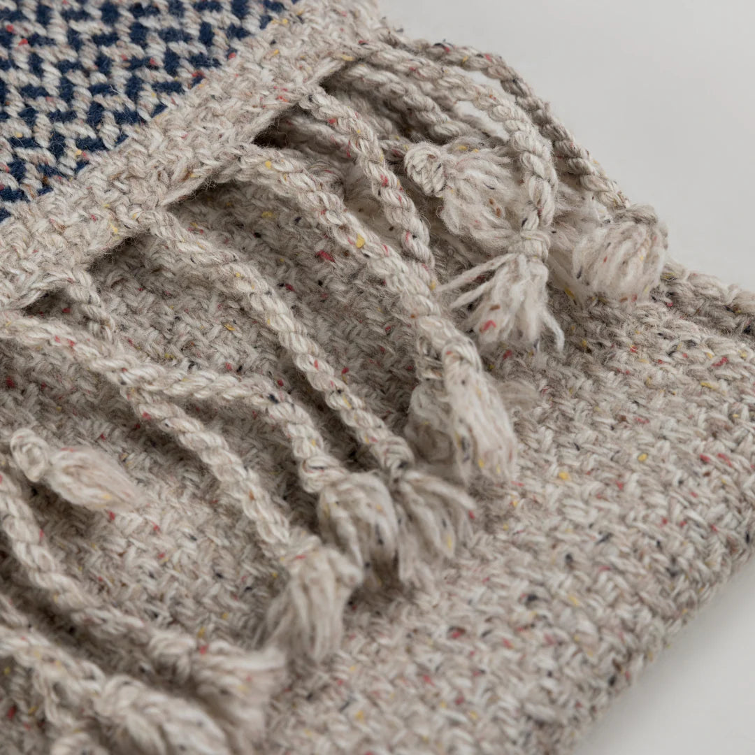 Scatter Box | Lewis Throw | Camel & Navy | 130 x 170cm