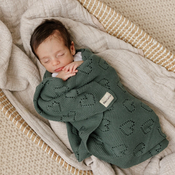 Luxury Cotton Swaddle Baby Blanket Sage