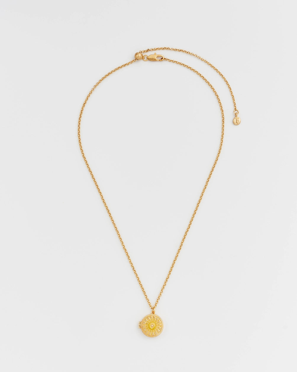 Gold Sun Locket Necklace