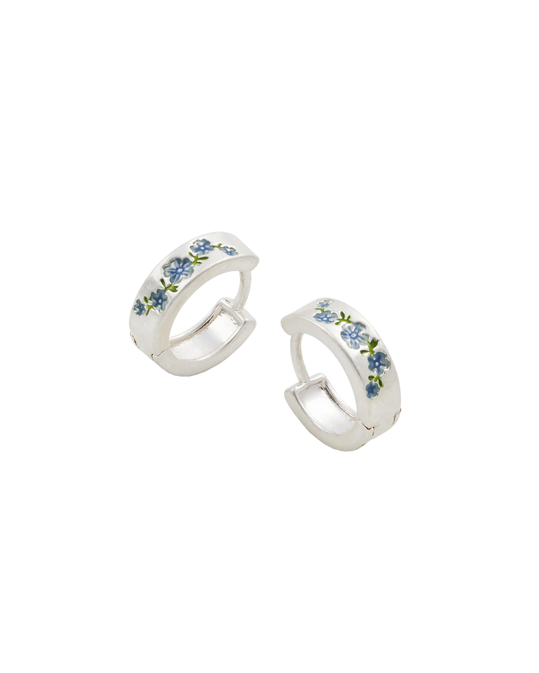 Forget-Me-Not Mini Hoop Earrings | Silver