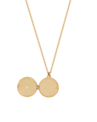 Nightshade Moon Locket Necklace|Gold