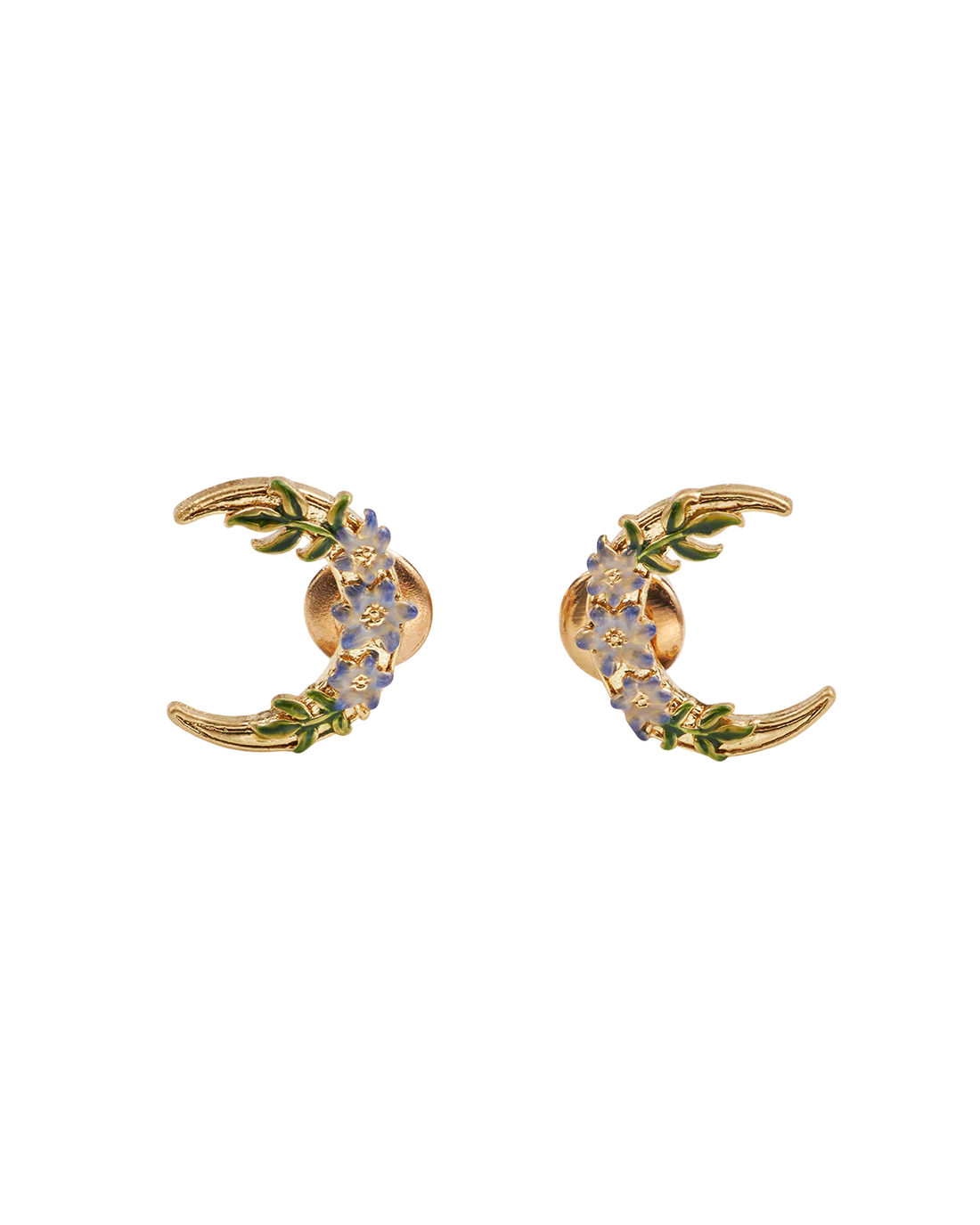 Nightshade Moon Stud Earrings | Gold