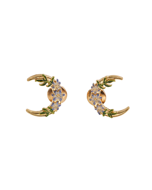 Nightshade Moon Stud Earrings | Gold