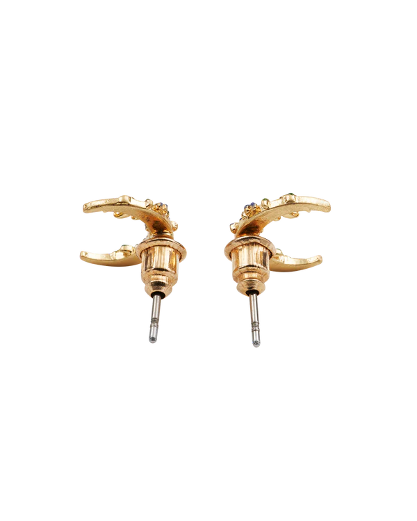 Nightshade Moon Stud Earrings | Gold