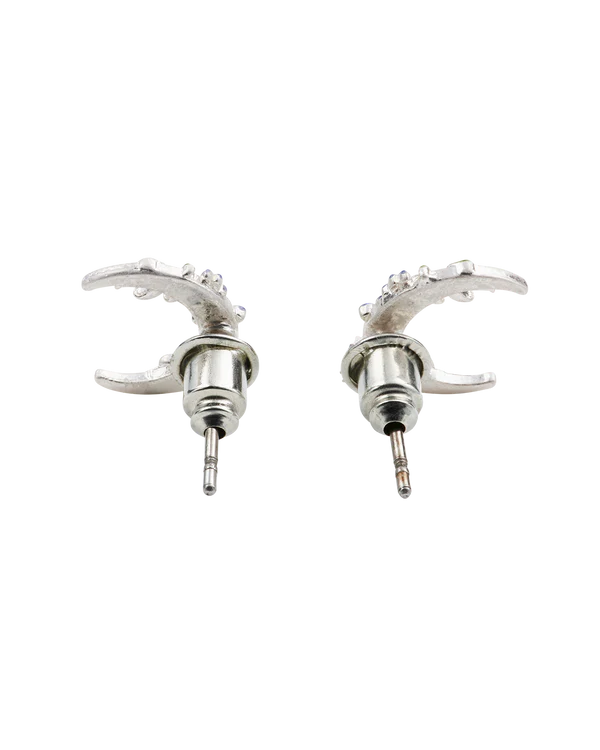 Nightshade Moon Stud Earrings | Silver