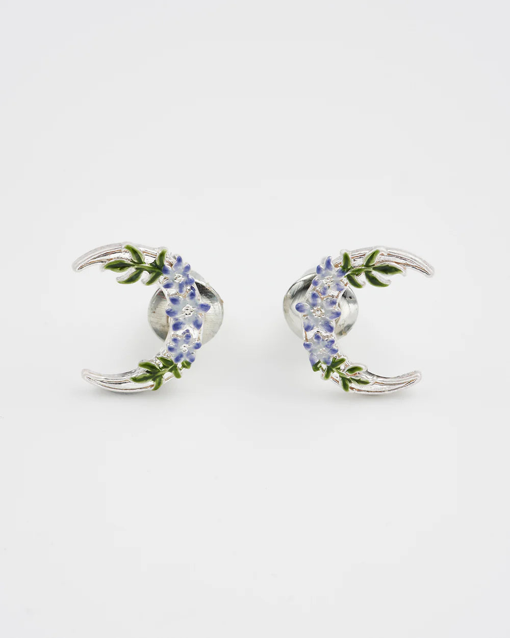 Nightshade Moon Stud Earrings | Silver