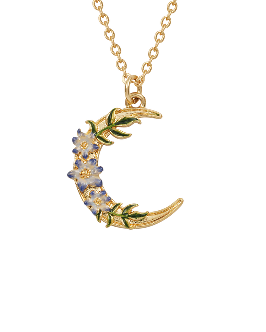 Nightshade Moon Pendant Necklace | Gold