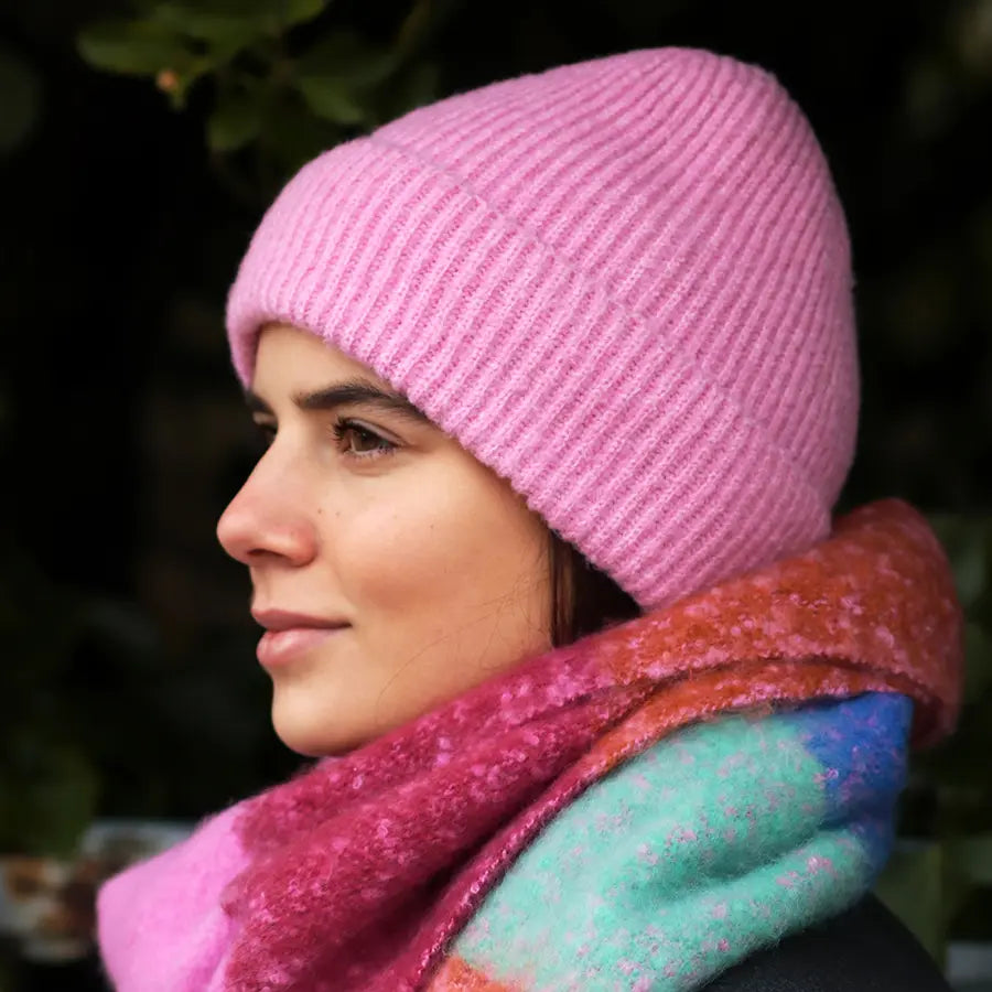 Pink Marl Supersoft Cosy Winter Hat