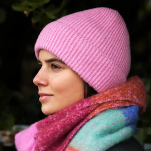 Pink Marl Supersoft Cosy Winter Hat