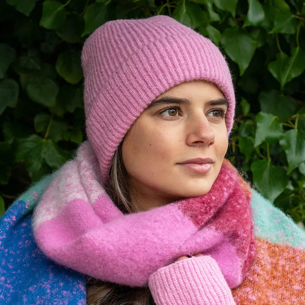 Pink Marl Supersoft Cosy Winter Hat