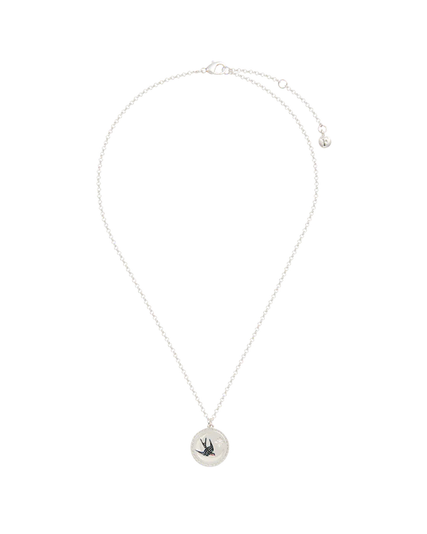 Swallow Spirit Guide Pendant Necklace | Silver
