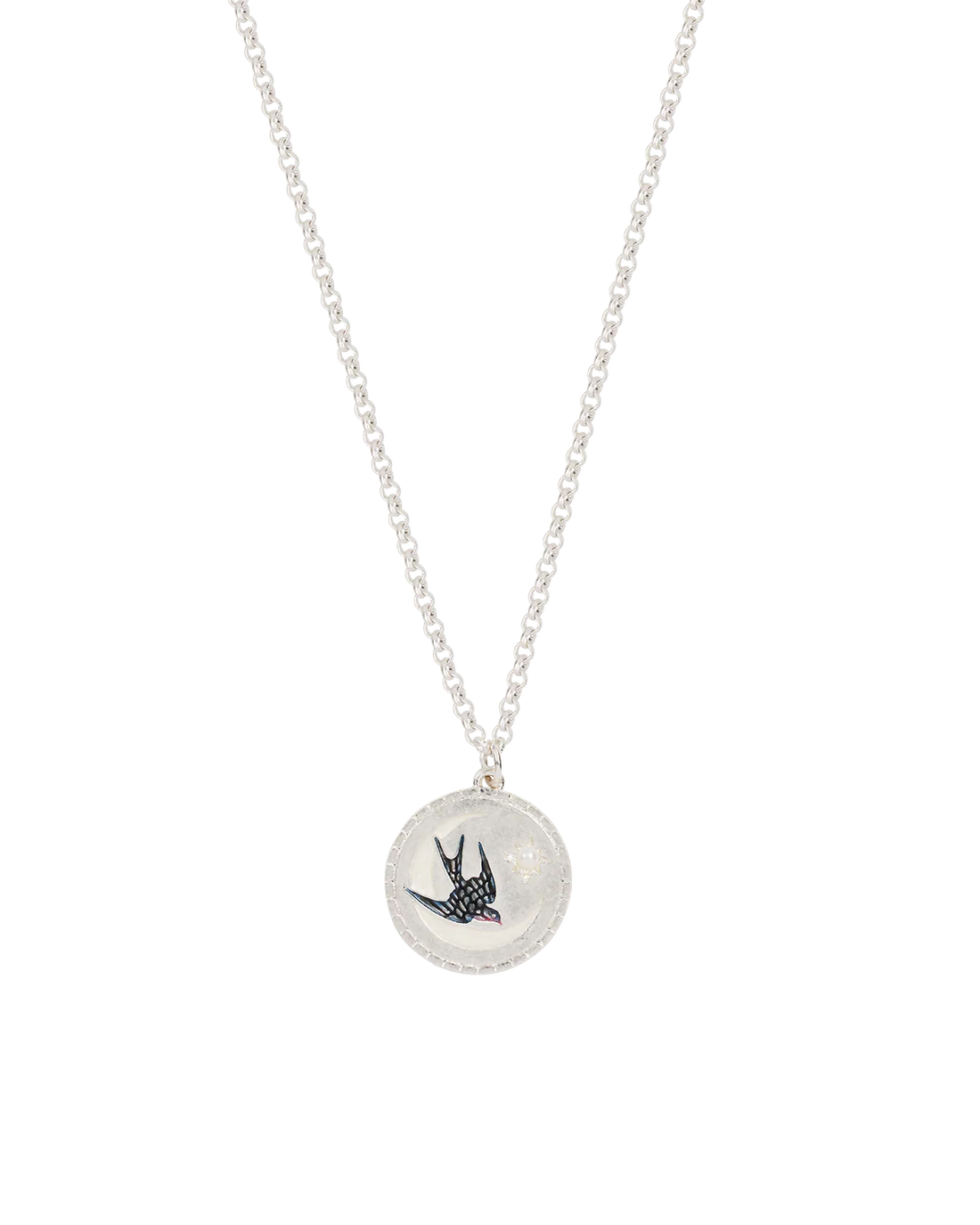Swallow Spirit Guide Pendant Necklace | Silver