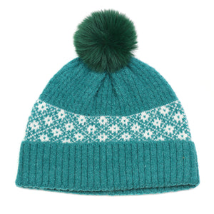 Jade Green Scandi Floral Panel Hat