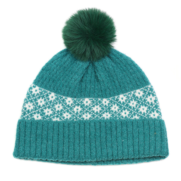 Jade Green Scandi Floral Panel Hat
