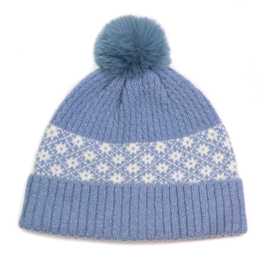Baby Blue Scandi Floral Panel Hat
