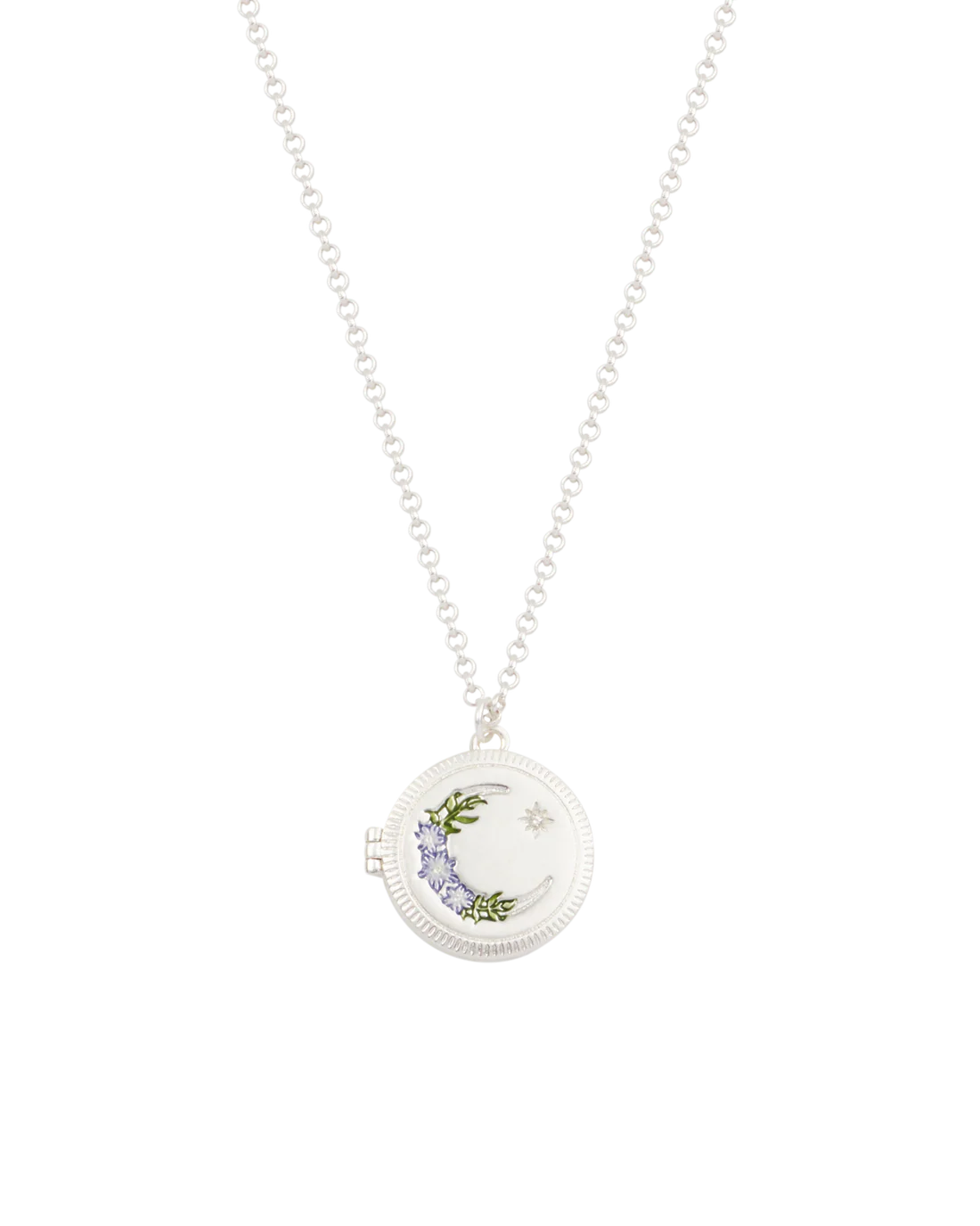 Nightshade Moon Locket Necklace | Silver