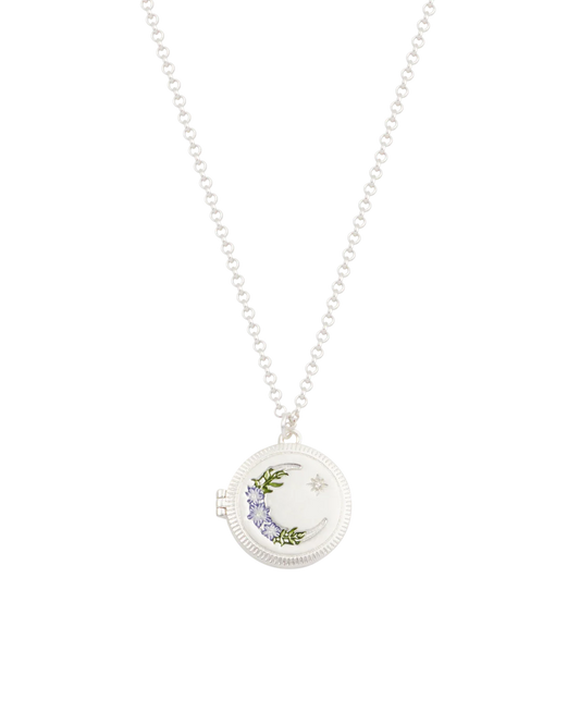 Nightshade Moon Locket Necklace | Silver