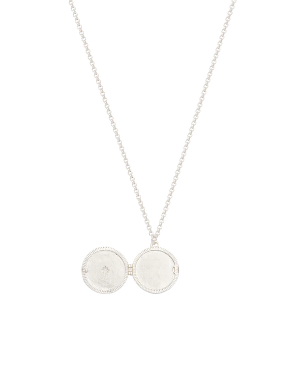 Nightshade Moon Locket Necklace | Silver
