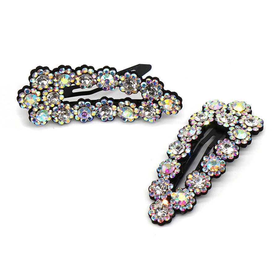 Clear Crystal Embellished Snap Hair Slides