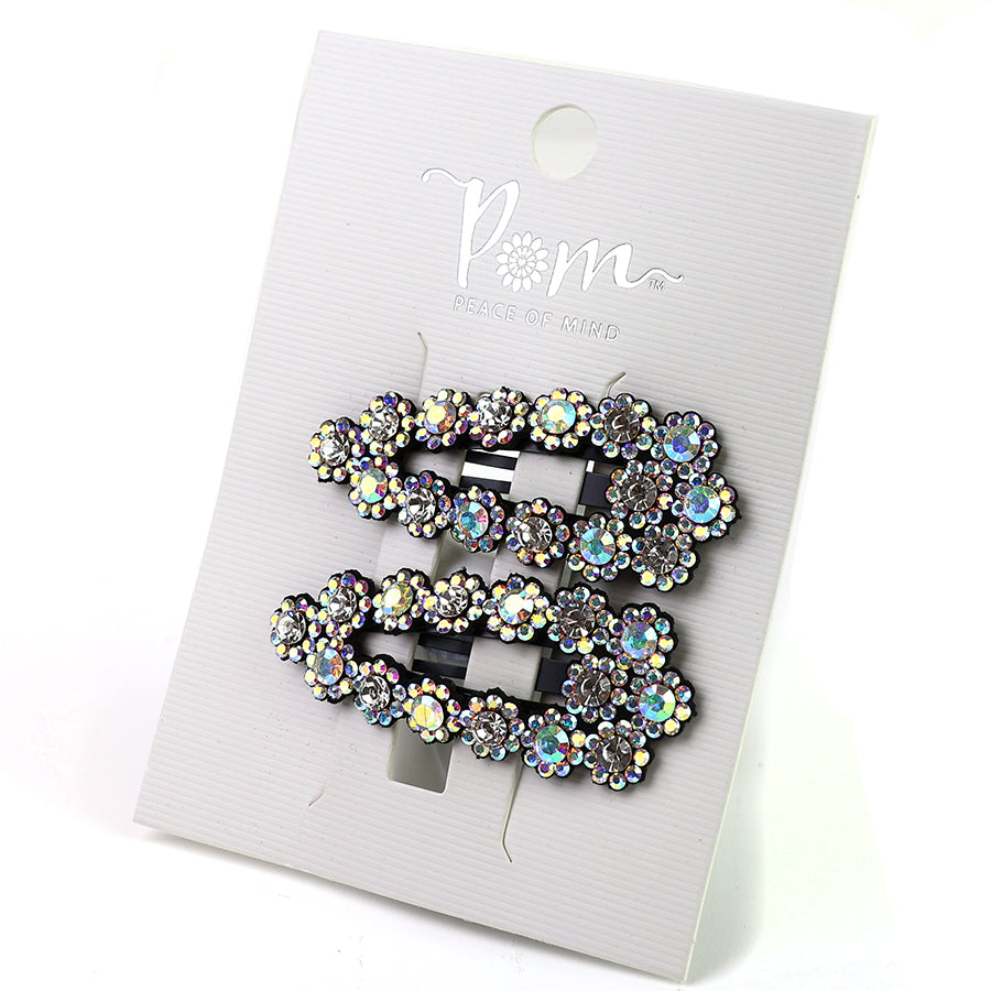 Clear Crystal Embellished Snap Hair Slides