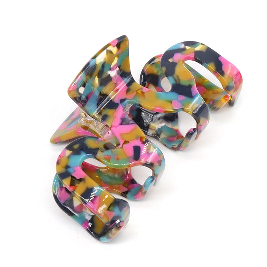 Confetti Wave Acrylic Claw Clip